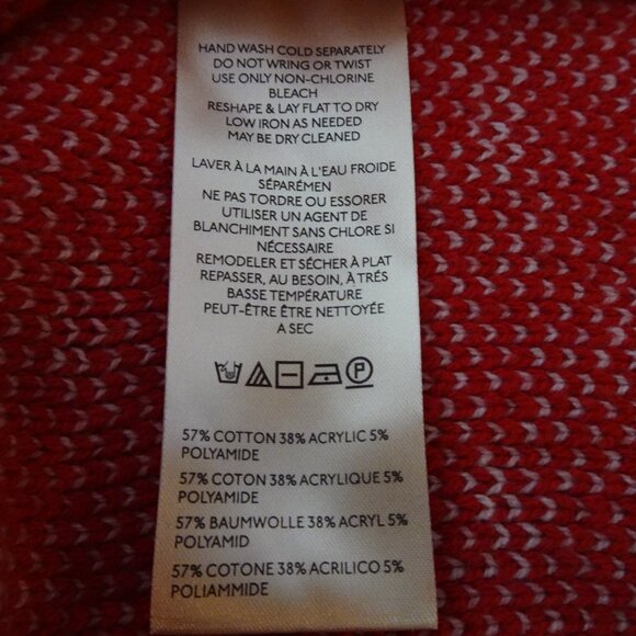 Free People Cropped Sweater Women's Size S Red Easy Street Patterned Boxy - Picture 9 of 9